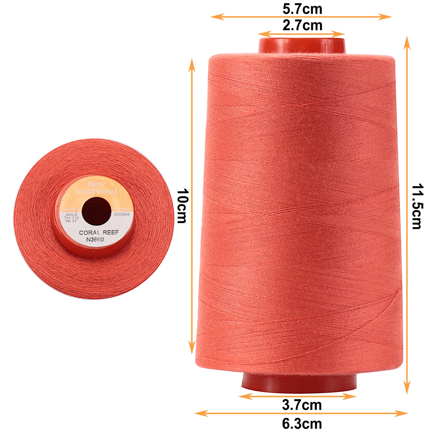 New brothread - 30 Options - Large Cones of 5500Y (5000M) Each All Purpose Spun Polyester Thread 40S/2 (Tex27) for Serger, Overlock, Quilting, Piecing and Sewing