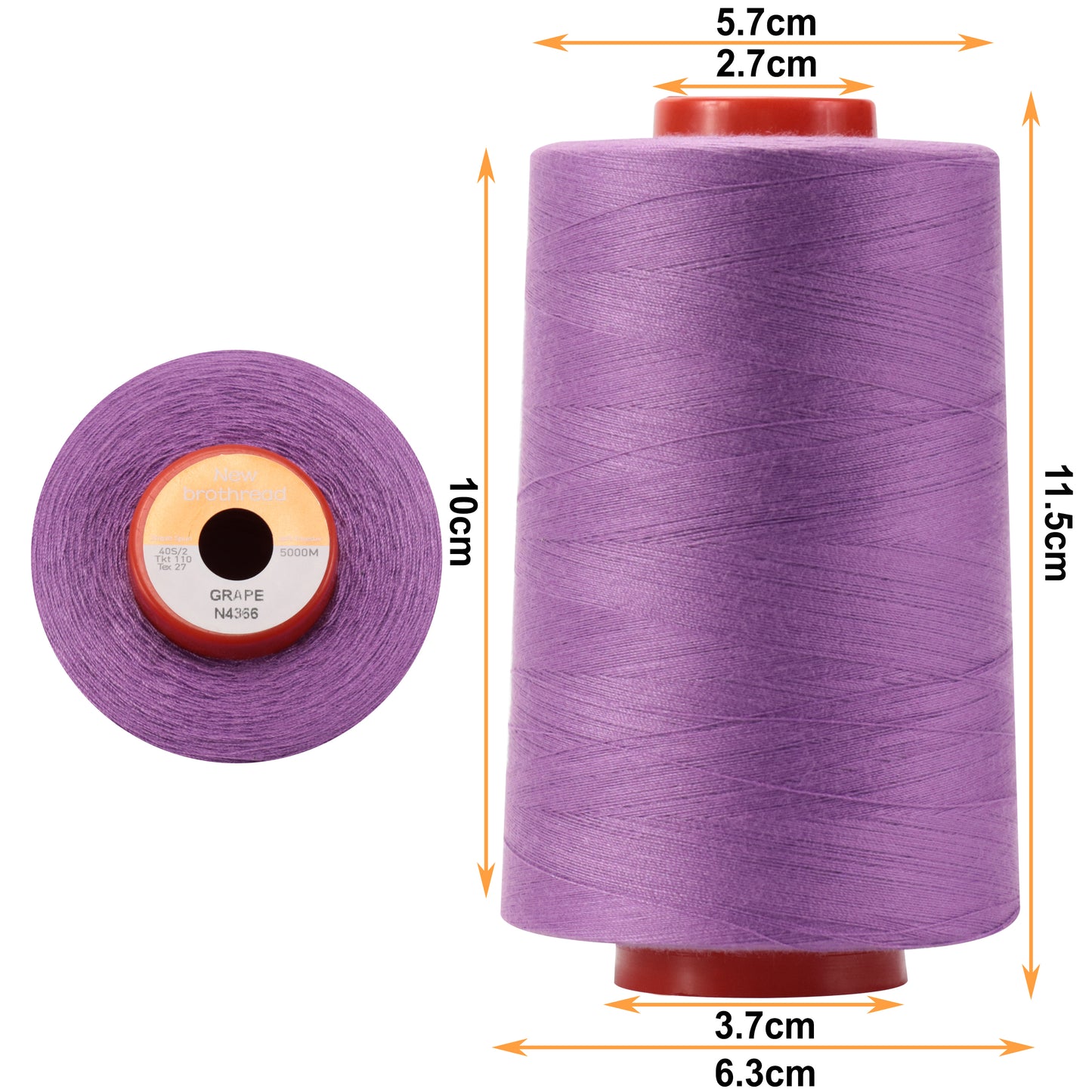 New brothread - 30 Options - Large Cones of 5500Y (5000M) Each All Purpose Spun Polyester Thread 40S/2 (Tex27) for Serger, Overlock, Quilting, Piecing and Sewing