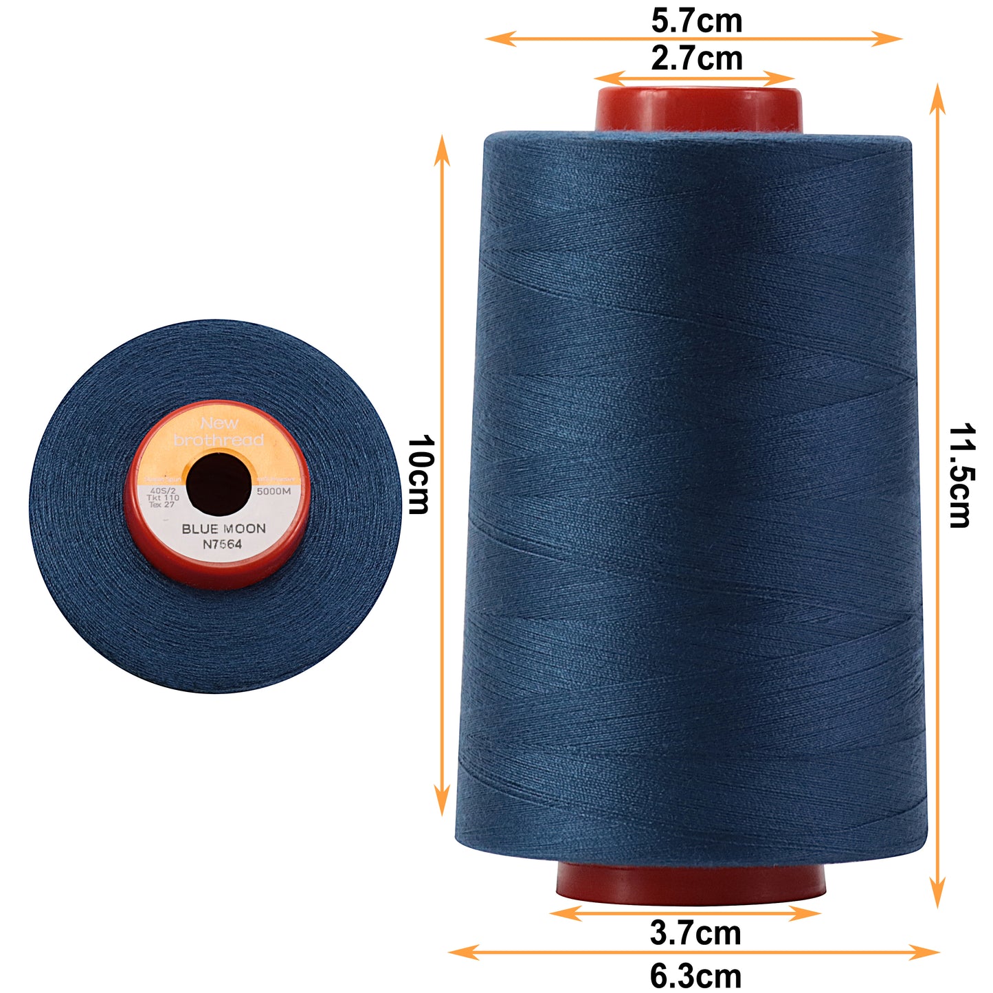 New brothread - 30 Options - Large Cones of 5500Y (5000M) Each All Purpose Spun Polyester Thread 40S/2 (Tex27) for Serger, Overlock, Quilting, Piecing and Sewing
