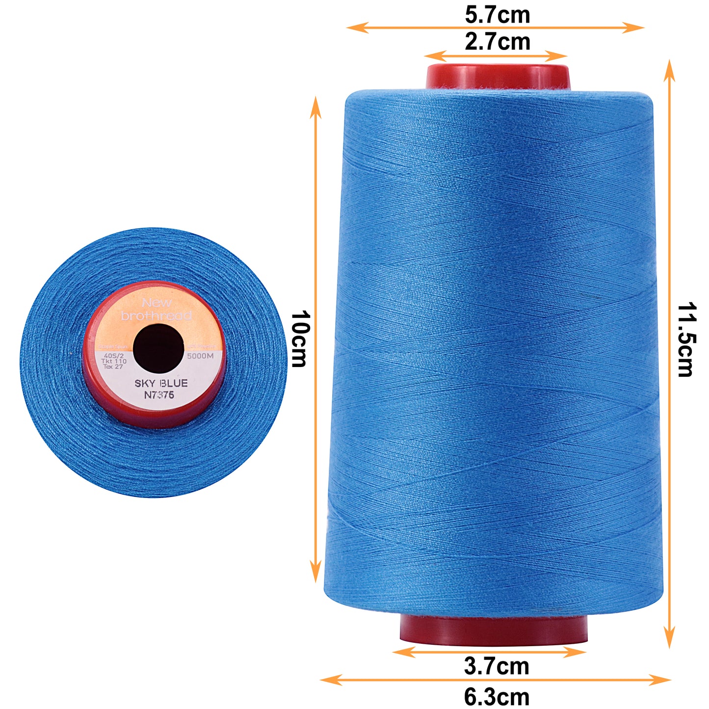 New brothread - 30 Options - Large Cones of 5500Y (5000M) Each All Purpose Spun Polyester Thread 40S/2 (Tex27) for Serger, Overlock, Quilting, Piecing and Sewing