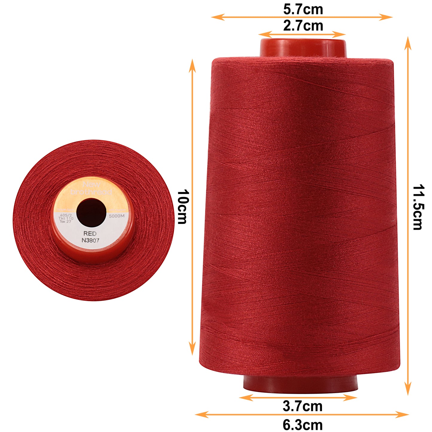 New brothread - 30 Options - Large Cones of 5500Y (5000M) Each All Purpose Spun Polyester Thread 40S/2 (Tex27) for Serger, Overlock, Quilting, Piecing and Sewing