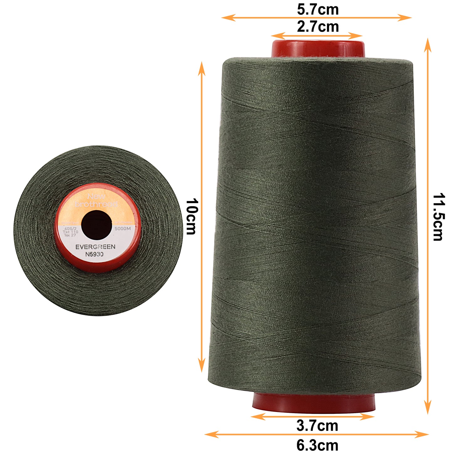 New brothread - 30 Options - Large Cones of 5500Y (5000M) Each All Purpose Spun Polyester Thread 40S/2 (Tex27) for Serger, Overlock, Quilting, Piecing and Sewing