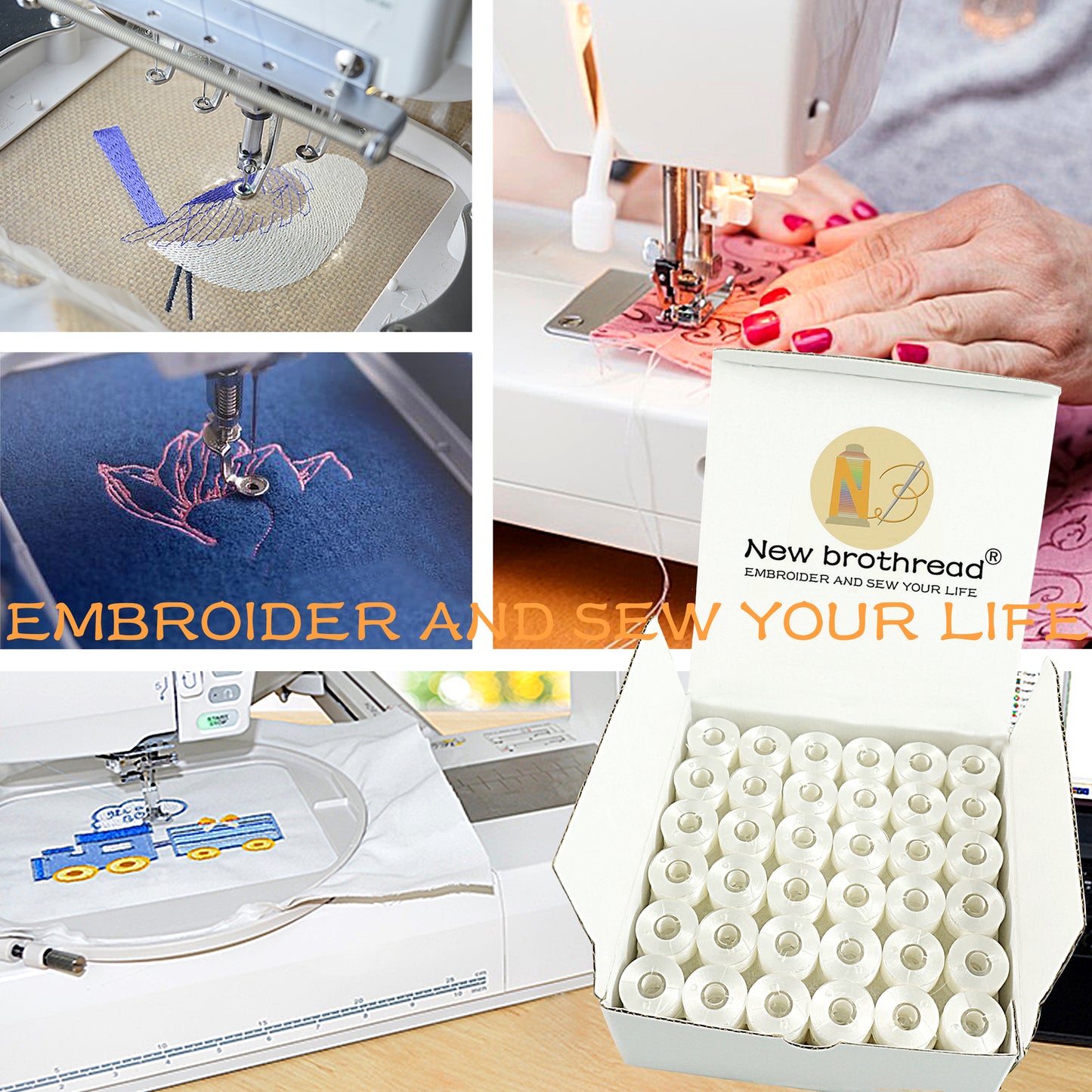 New brothread 144pcs White Prewound Bobbin Thread Plastic Size A SA156