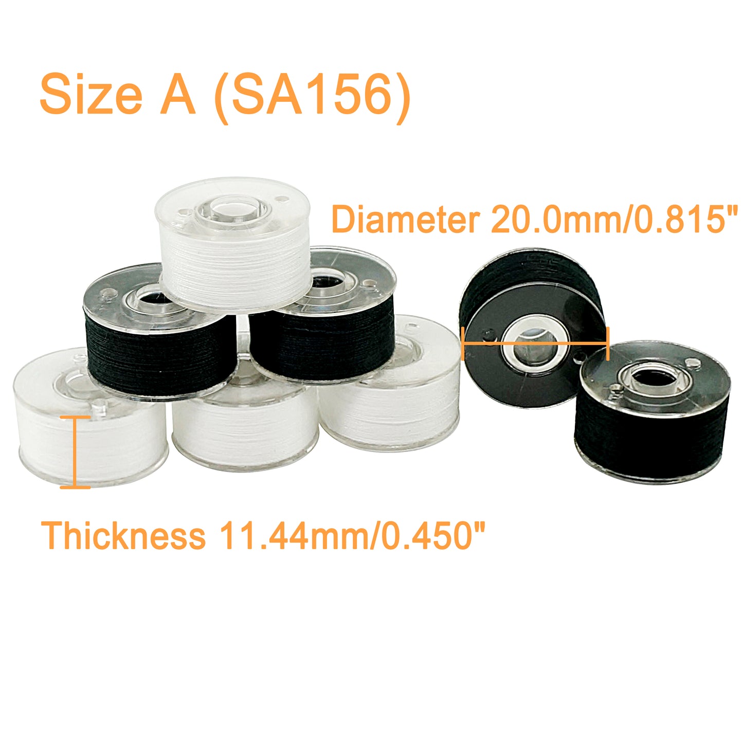 New brothread 25pcs 70D/2 (60WT) Prewound Bobbin Thread Plastic Size A SA156 for Embroidery and Sewing Machines DIY
