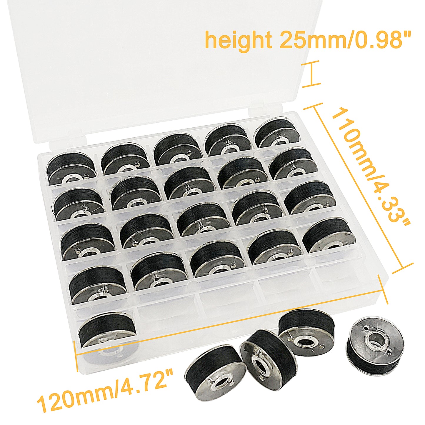 New brothread 144pcs White 60S/2(90WT) Prewound Bobbin Thread Plastic Size L SA155 for Embroidery & Sewing Machine Polyester Thread