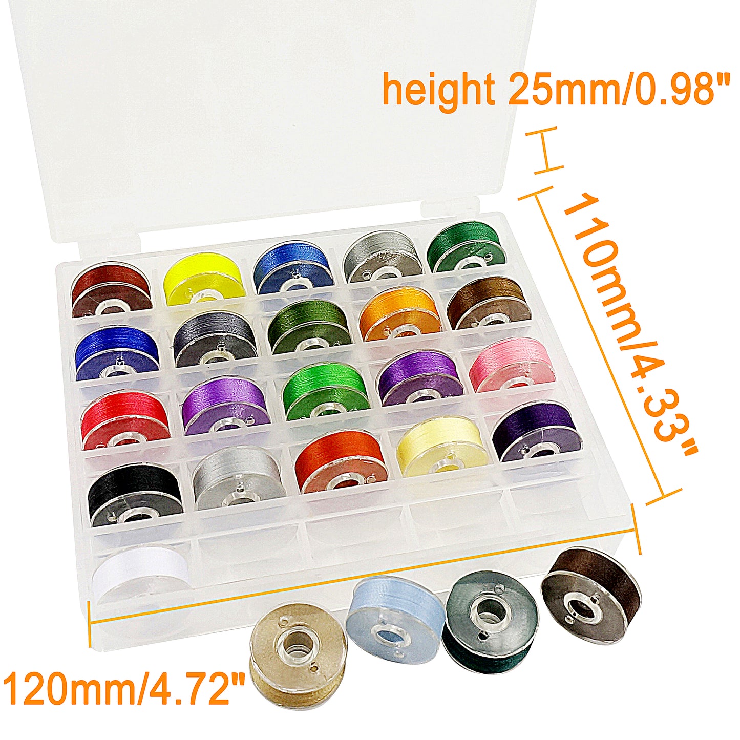 New brothread 144pcs White 60S/2(90WT) Prewound Bobbin Thread Plastic Size L SA155 for Embroidery & Sewing Machine Polyester Thread