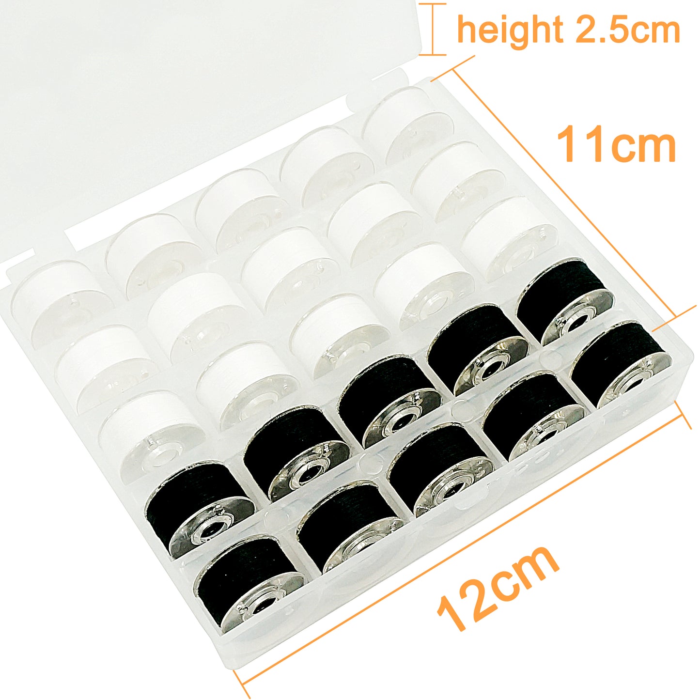 New brothread 25pcs 70D/2 (60WT) Prewound Bobbin Thread Plastic Size A SA156 for Embroidery and Sewing Machines DIY