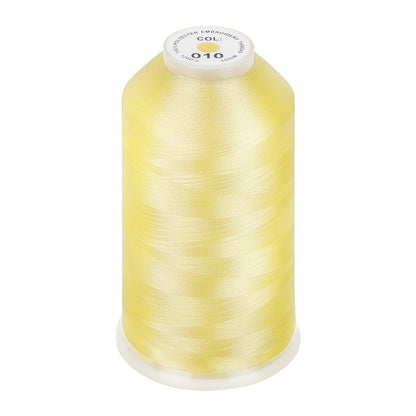 New brothread 100% Polyester with High Sheen Embroidery Thread, 5000M, 40WT(120D/2) 150+ Colors Selected for Commercial Multi Needles and Single Needle Embroidery Machine