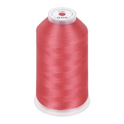 New brothread 100% Polyester with High Sheen Embroidery Thread, 5000M, 40WT(120D/2) 150+ Colors Selected for Commercial Multi Needles and Single Needle Embroidery Machine