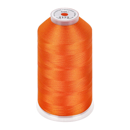 New brothread 100% Polyester with High Sheen Embroidery Thread, 5000M, 40WT(120D/2) 150+ Colors Selected for Commercial Multi Needles and Single Needle Embroidery Machine