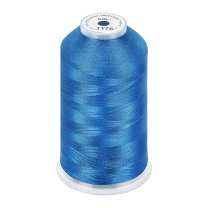 New brothread 100% Polyester with High Sheen Embroidery Thread, 5000M, 40WT(120D/2) 150+ Colors Selected for Commercial Multi Needles and Single Needle Embroidery Machine