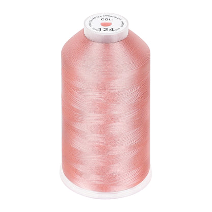 New brothread 100% Polyester with High Sheen Embroidery Thread, 5000M, 40WT(120D/2) 150+ Colors Selected for Commercial Multi Needles and Single Needle Embroidery Machine