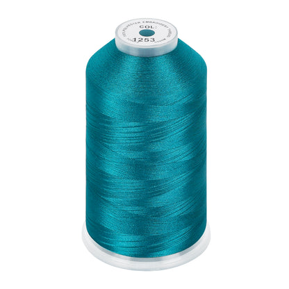 New brothread 100% Polyester with High Sheen Embroidery Thread, 5000M, 40WT(120D/2) 150+ Colors Selected for Commercial Multi Needles and Single Needle Embroidery Machine