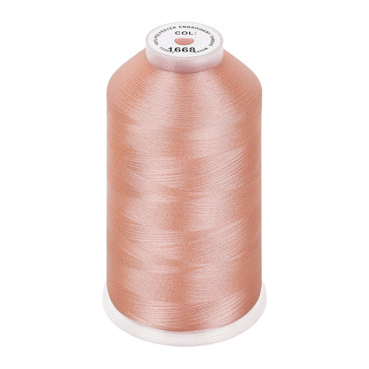 New brothread 100% Polyester with High Sheen Embroidery Thread, 5000M, 40WT(120D/2) 150+ Colors Selected for Commercial Multi Needles and Single Needle Embroidery Machine