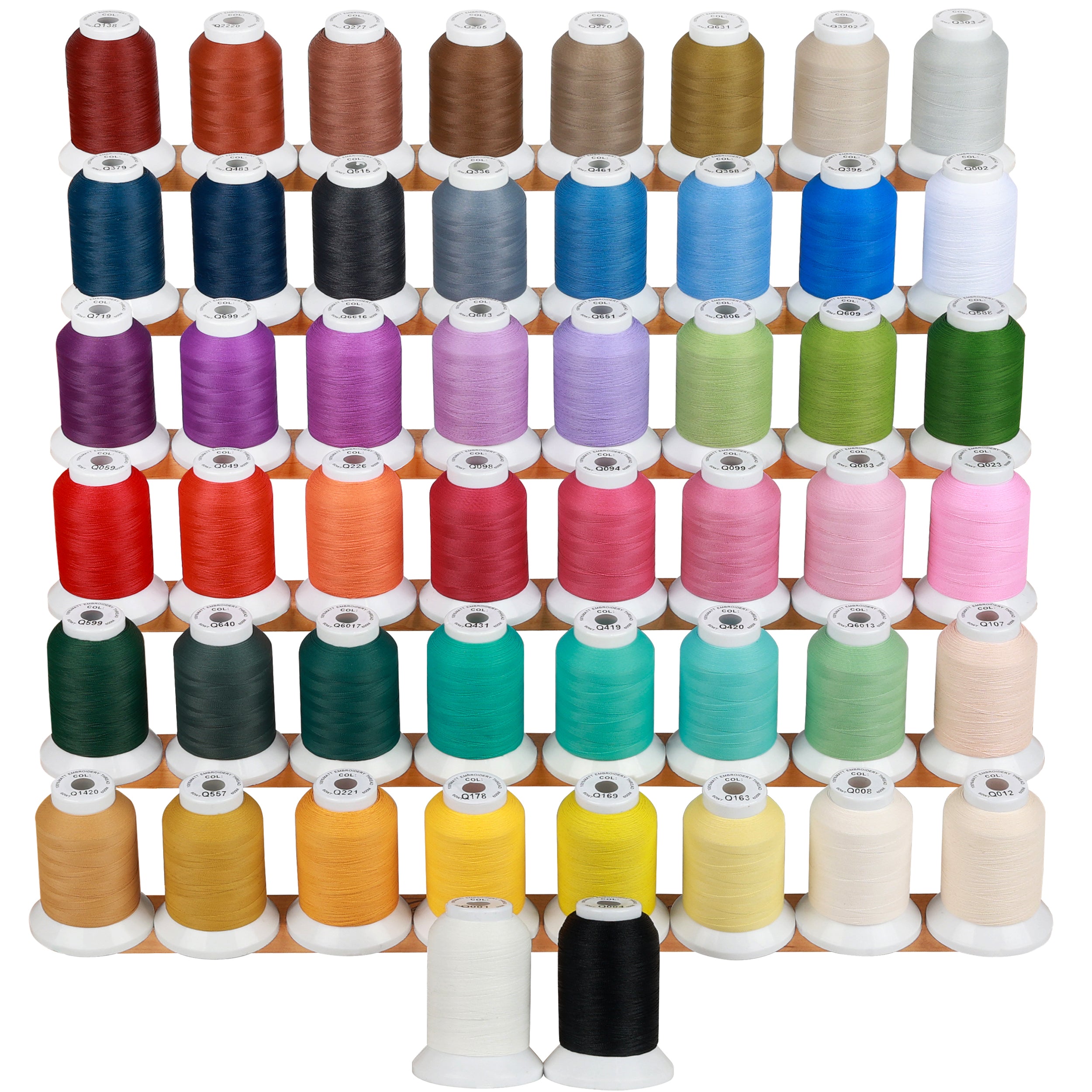 60WT Matt Embroidery Machine Thread 50 Colors Each Spool 600M (660Y) F ...