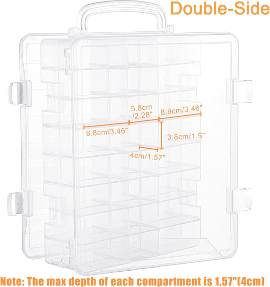 New brothread Double-Sided Storage Organizer/Box with Total 48 Adjustable Compartments, Removable Dividers For Embroidery and Sewing Threads, Embroidery Floss, Needles, Beads, Small Crafts  & Toys