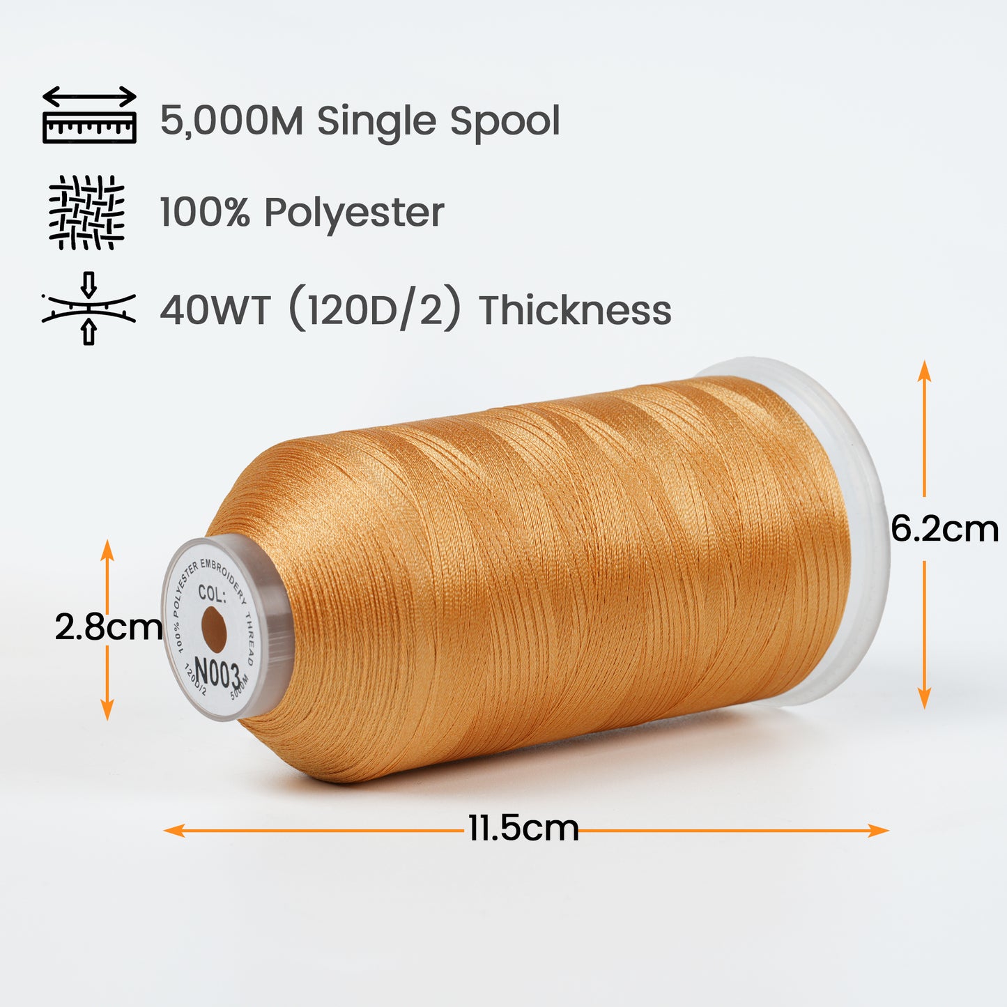 New Brothread 40WT Polyester Embroidery Machine Thread | 5000M per Spool | Includes Janome Colors for Commercial/Home Use
