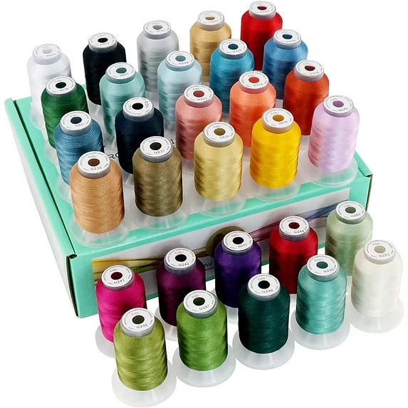 New brothread 30 Colors Polyester Embroidery Machine Thread Kit 500M (550Y) Each Spool - Colors Compatible with Janome and Robison-Anton Colors