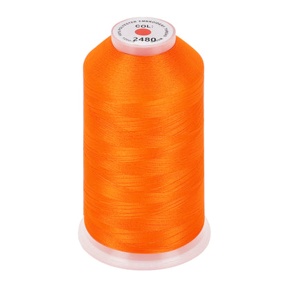 New brothread 100% Polyester with High Sheen Embroidery Thread, 5000M, 40WT(120D/2) 150+ Colors Selected for Commercial Multi Needles and Single Needle Embroidery Machine