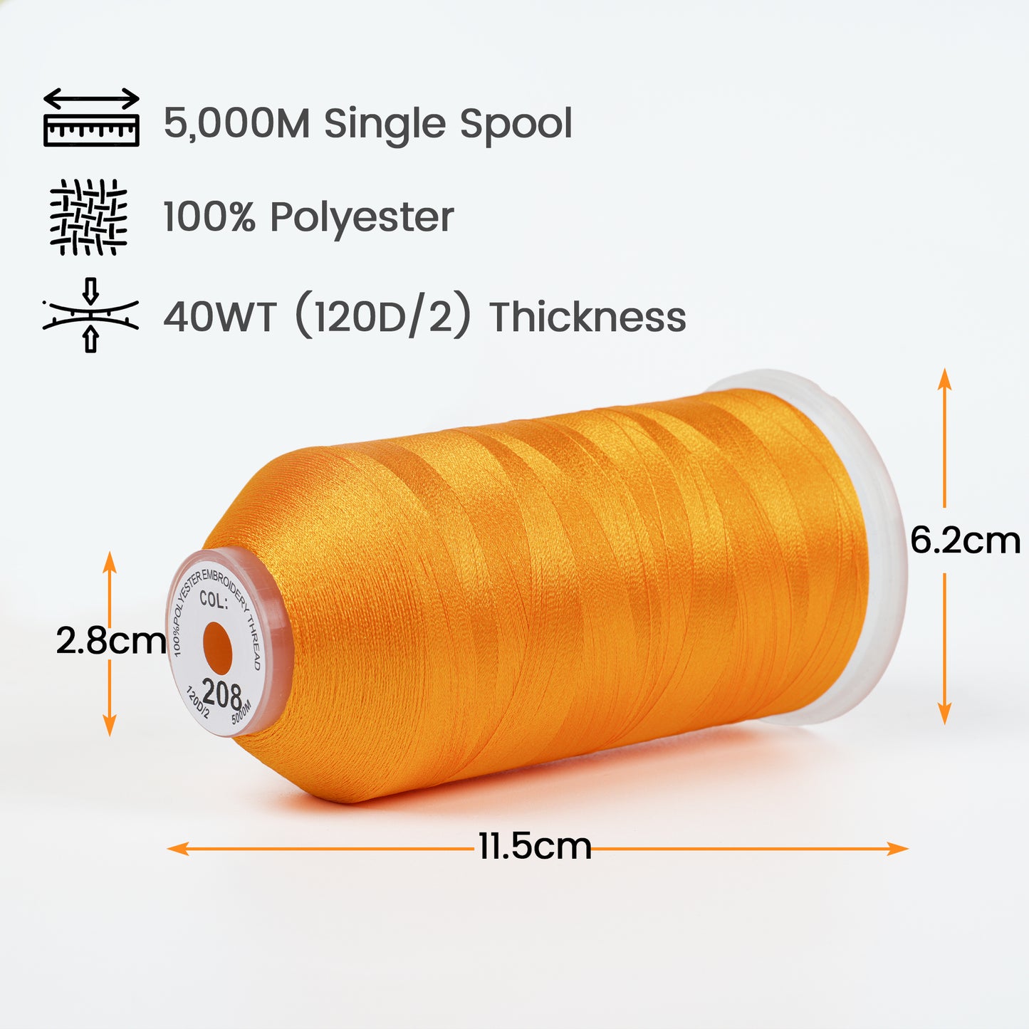 New Brothread 40WT Poly Thread | 5000M per Spool | Includes Brother & Variegated Colors for Commercial/Home Use