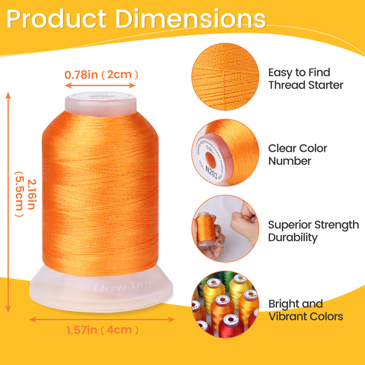New brothread Mega Kit 150 Colors Compatible with Brother & Janome Pol