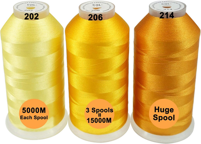 New brothreads - 40 Options- Various Assorted Color Packs of Polyester Embroidery Machine Thread Huge Spool 5000M for All Embroidery Machines