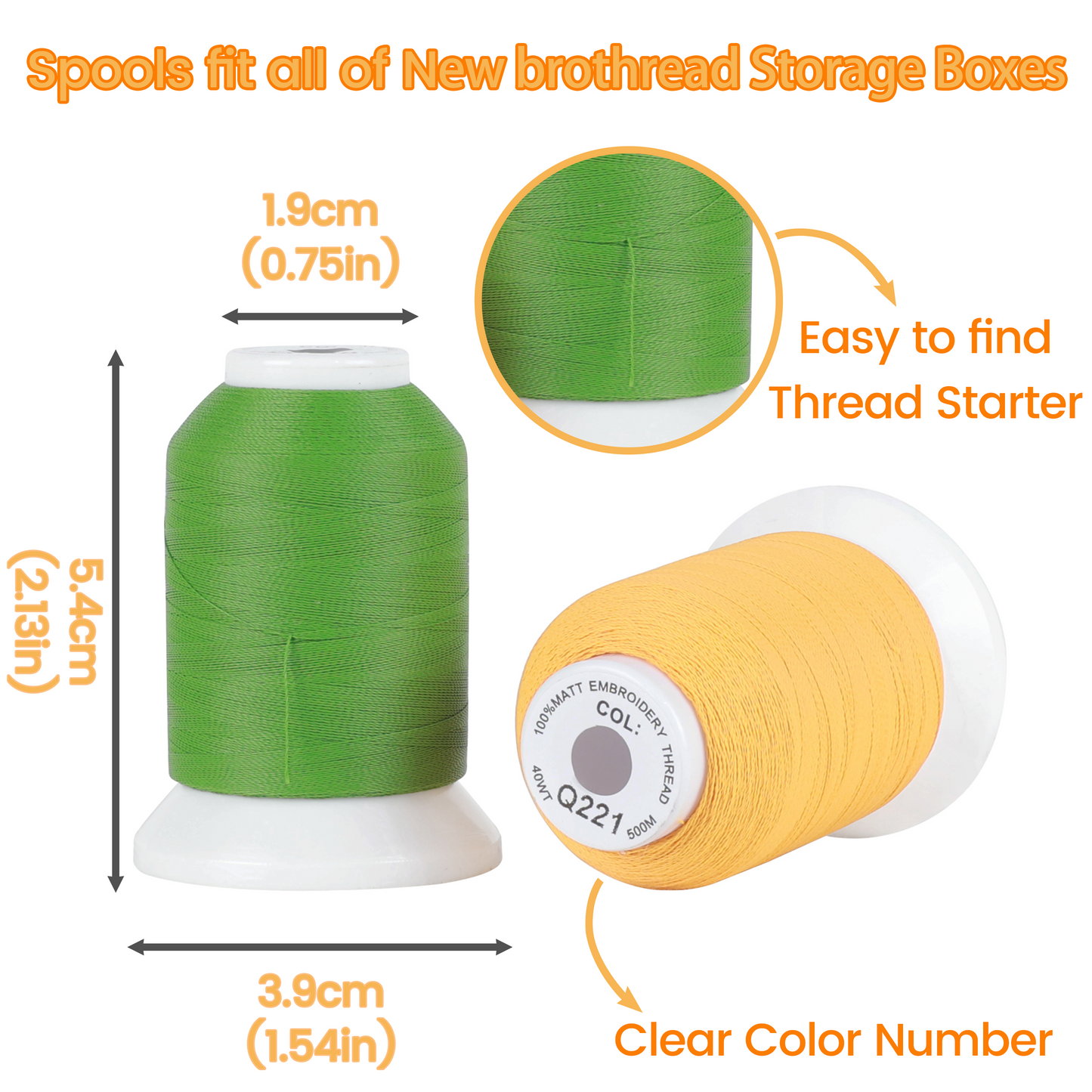 100% Frosted Matt Embroidery Machine Thread 52 Spools 40WT Each Spool 500M (550Y) for Brother Babylock Janome Singer Pfaff Husqvarna Bernina Embroidery and Sewing Machines-Made by New brothread