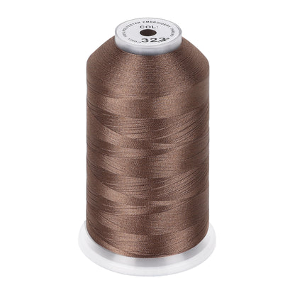 New brothread 100% Polyester with High Sheen Embroidery Thread, 5000M, 40WT(120D/2) 150+ Colors Selected for Commercial Multi Needles and Single Needle Embroidery Machine