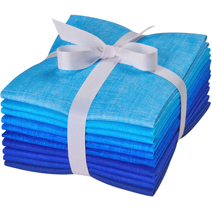 Craftido - 11 Options Solids with Tweed Tonals - Assorted Color Cotton Quilting Fabric Bundles 10pcs Fat Quarters 18"x21" - Medium Weight 5.2oz - for Quilting, Sewing and Crafts