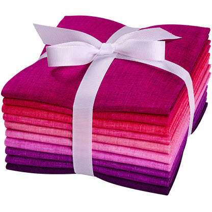 Craftido - 11 Options Solids with Tweed Tonals - Assorted Color Cotton Quilting Fabric Bundles 10pcs Fat Quarters 18"x21" - Medium Weight 5.2oz - for Quilting, Sewing and Crafts