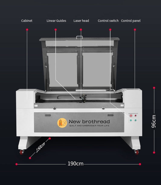 New brothread CO2 Laser Engraver,40x60 cm work area, advanced cooling systems, up to 1000 DPI and a positioning accuracy of 0.01mm,With engraving speeds reaching up to 1000mm