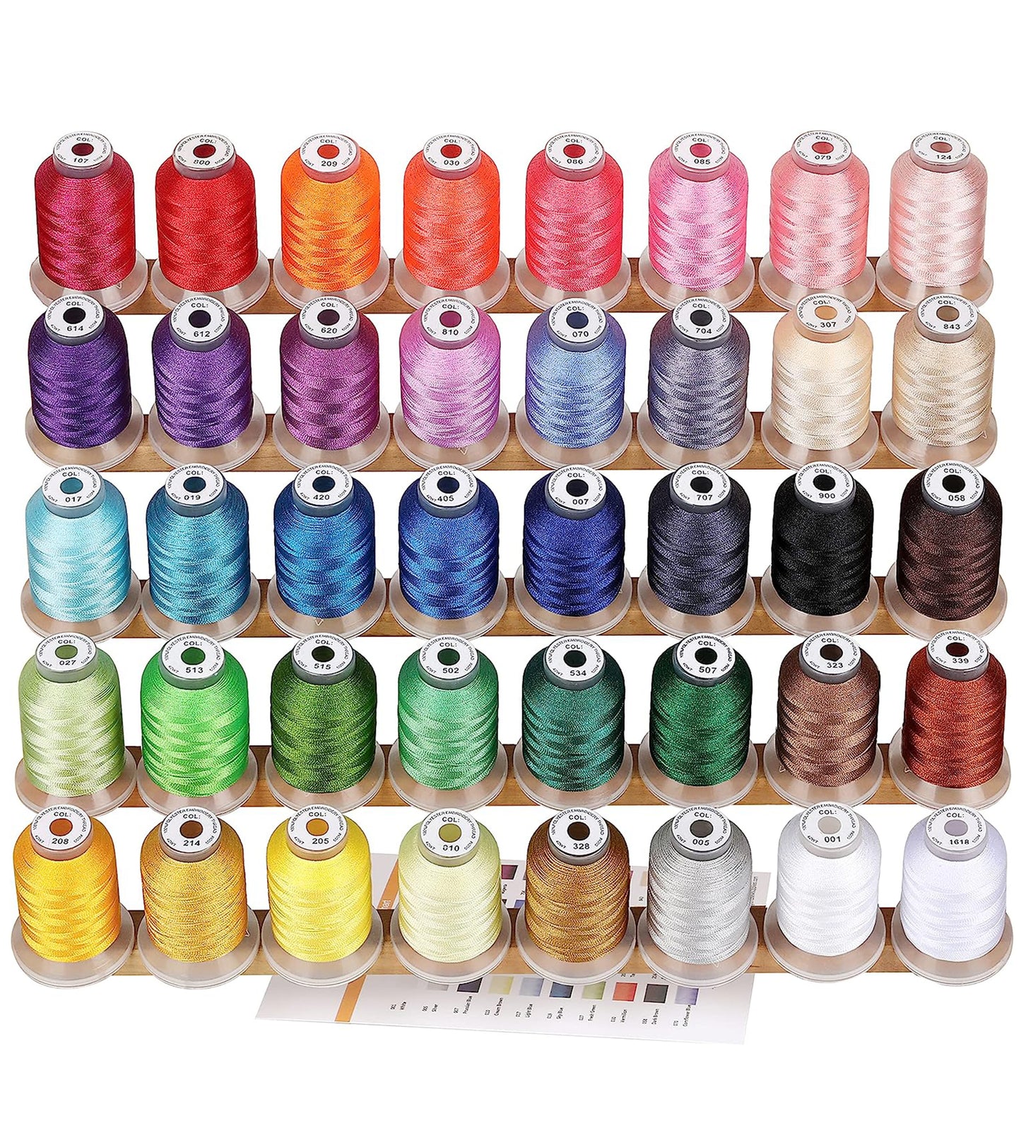 New brothread 40 Brother Colors Polyester Embroidery Machine Thread Kit 500M (550Y) Each Spool