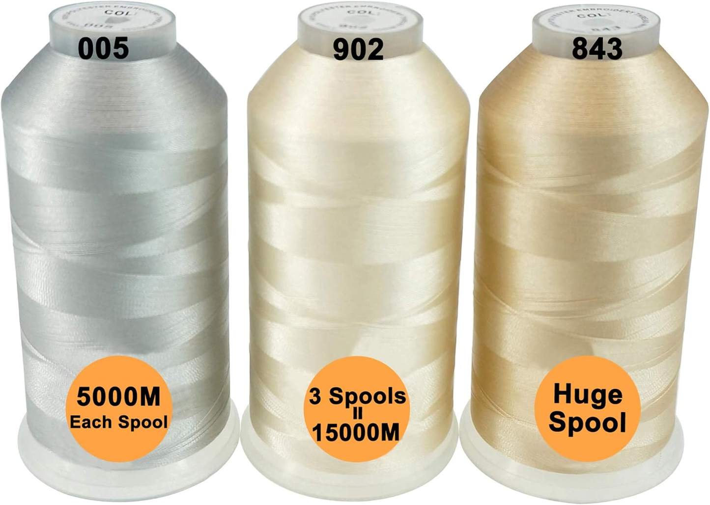 New brothreads - 40 Options- Various Assorted Color Packs of Polyester Embroidery Machine Thread Huge Spool 5000M for All Embroidery Machines