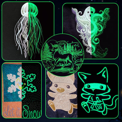 New brothread Single Huge Spool Luminary Glow in The Dark Embroidery Machine Thread Kit 30WT 2500M(2735Y) Each Spool for Embroidery, Quilting, Sewing