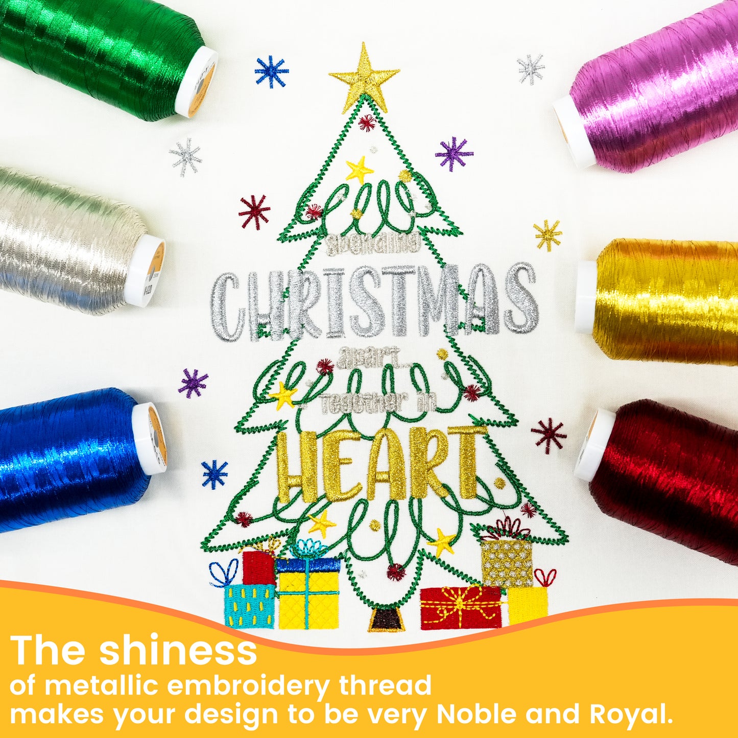 New brothread Single Huge Spool Metallic Embroidery Machine Thread 2500M (2735Y) Each for Commercial and Domestic Embroidery Machines