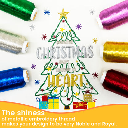 New brothread Single Huge Spool Metallic Embroidery Machine Thread 2500M (2735Y) Each for Commercial and Domestic Embroidery Machines