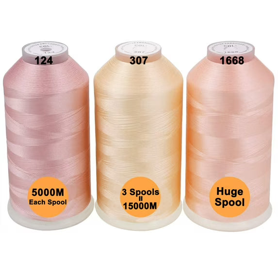 New brothread 5000M Huge Spool Polyester Embroidery Machine Thread