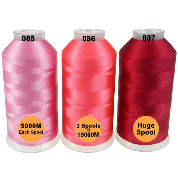 New brothread 5000M Huge Spool Polyester Embroidery Machine Thread