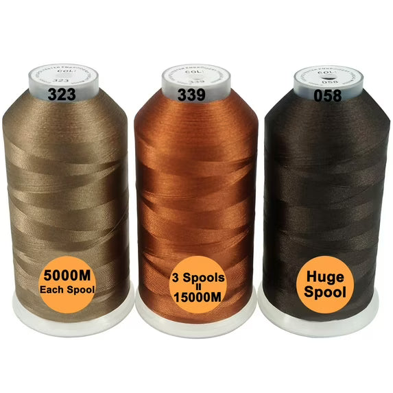 New brothread 5000M Huge Spool Polyester Embroidery Machine Thread