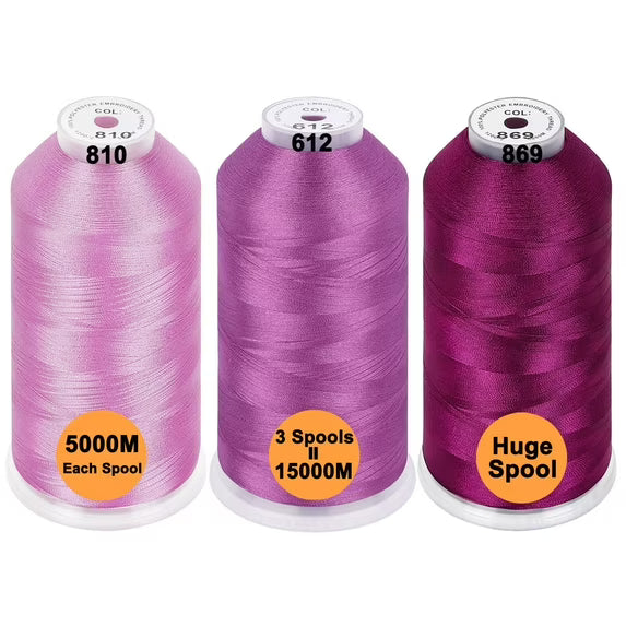 New brothread 5000M Huge Spool Polyester Embroidery Machine Thread