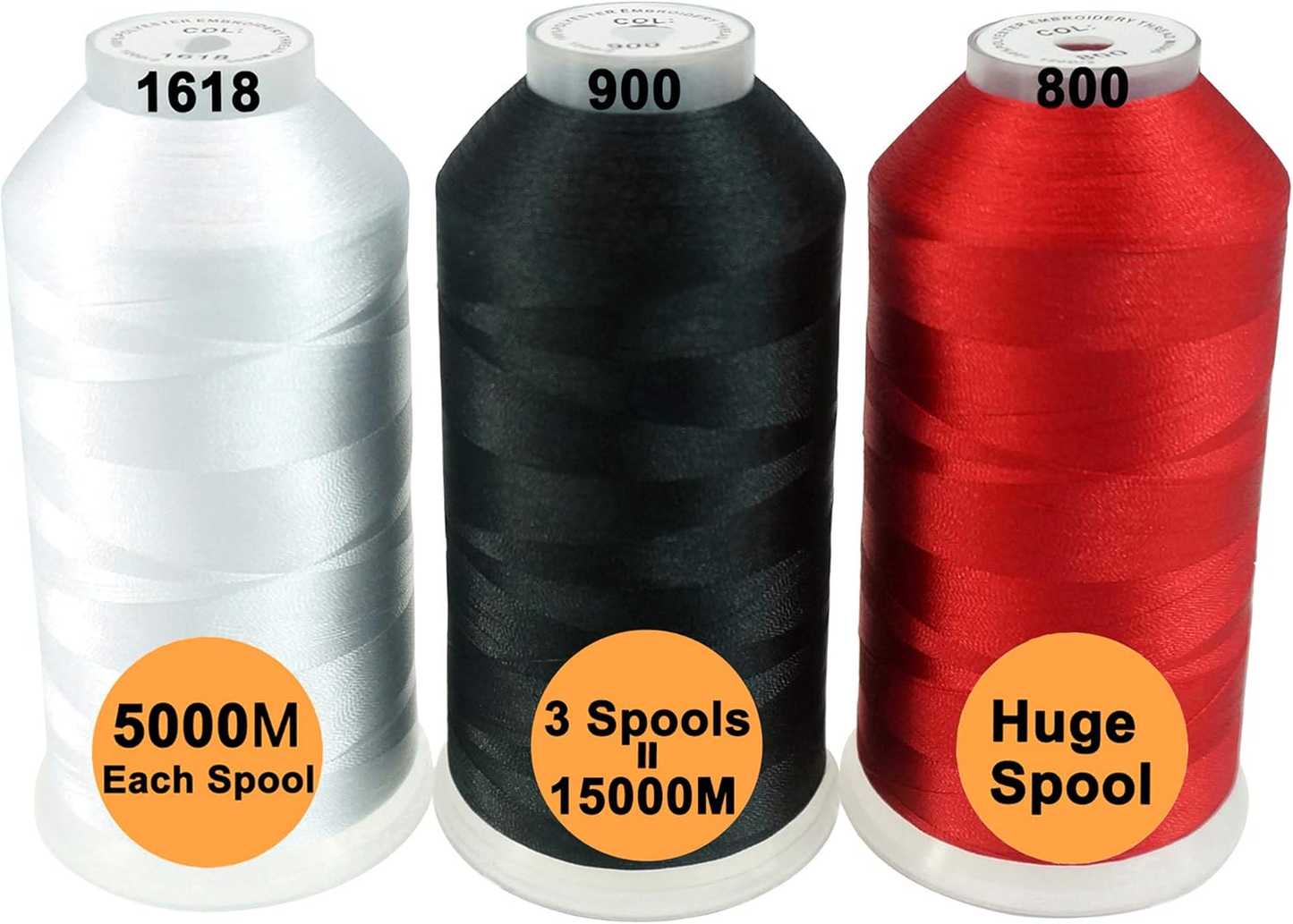New brothreads - 40 Options- Various Assorted Color Packs of Polyester Embroidery Machine Thread Huge Spool 5000M for All Embroidery Machines