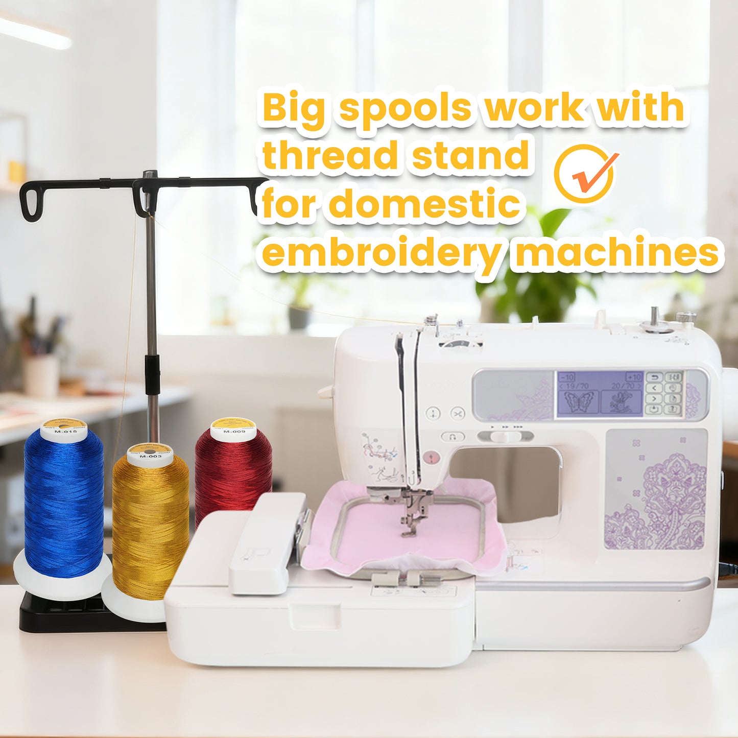 New brothread Single Huge Spool Metallic Embroidery Machine Thread 2500M (2735Y) Each for Commercial and Domestic Embroidery Machines