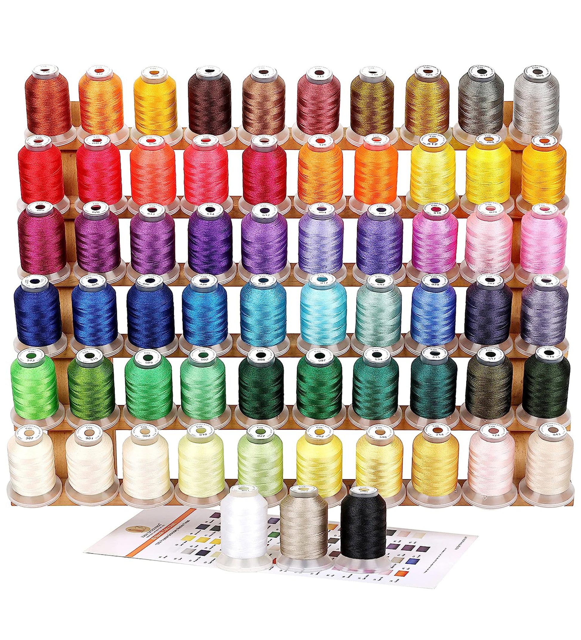 New brothread 63 Colours Polyester Machine Embroidery Thread Kit 500M