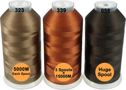 New brothreads - 40 Options- Various Assorted Color Packs of Polyester Embroidery Machine Thread Huge Spool 5000M for All Embroidery Machines