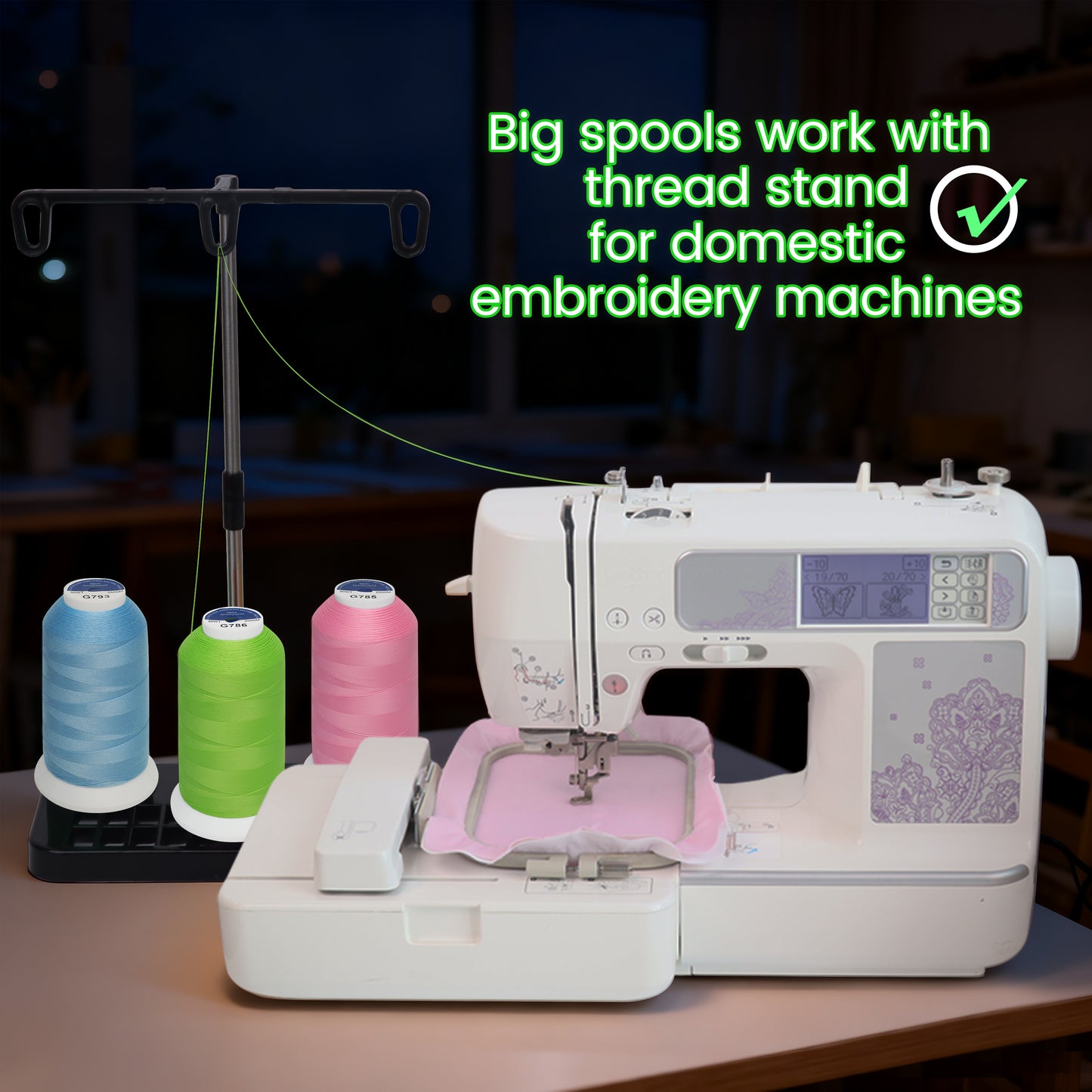 New brothread Single Huge Spool Luminary Glow in The Dark Embroidery Machine Thread Kit 30WT 2500M(2735Y) Each Spool for Embroidery, Quilting, Sewing