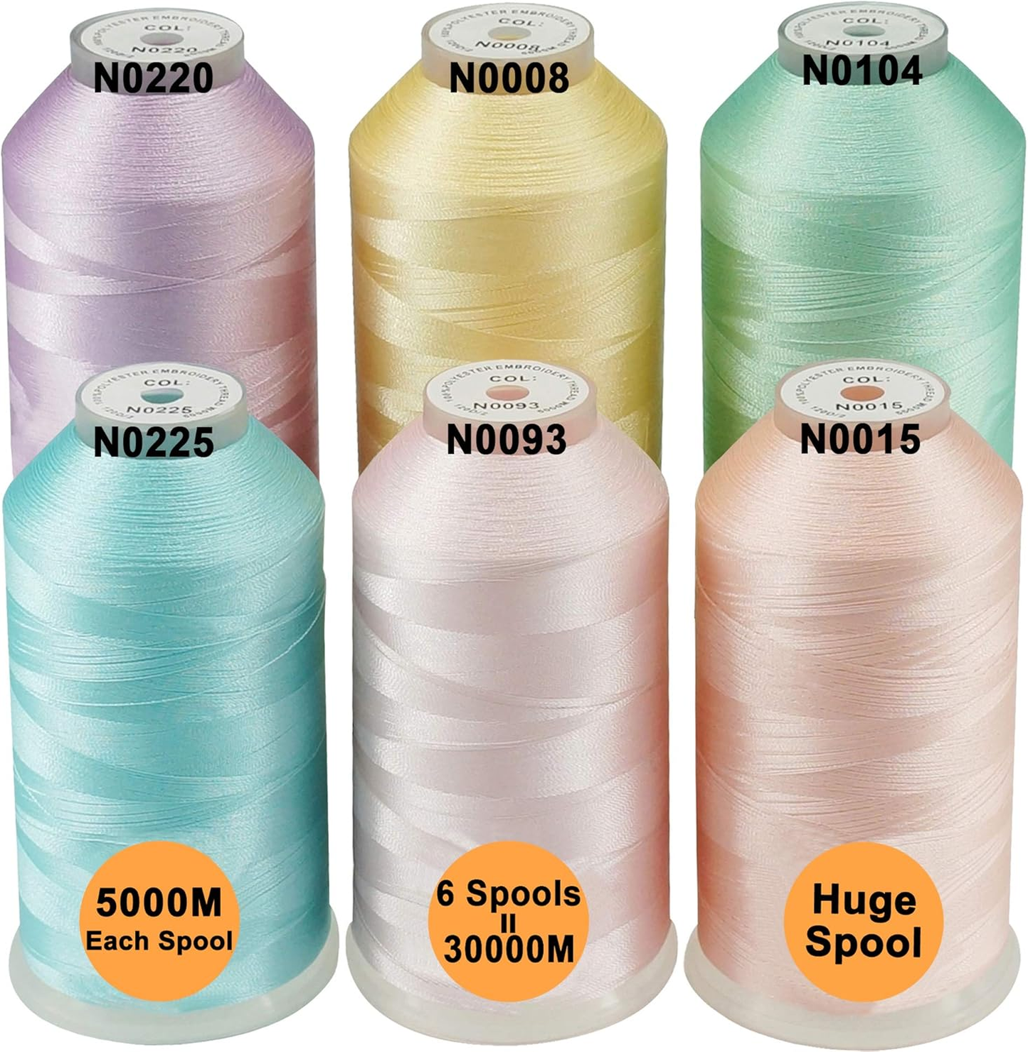 New brothreads - 40 Options- Various Assorted Color Packs of Polyester Embroidery Machine Thread Huge Spool 5000M for All Embroidery Machines