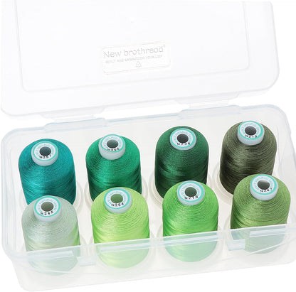 New brothread Polyester Embroidery Machine Thread 1000m Each with Clear Plastic Storage Box for Embroidery & Quilting