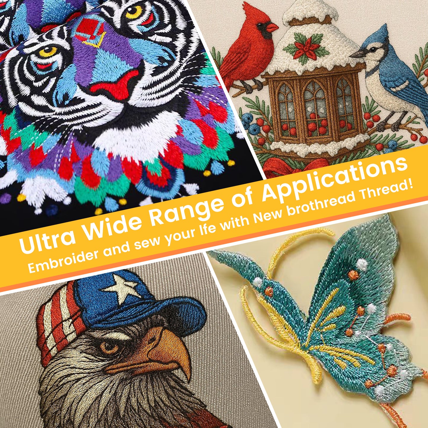 New brothreads - 15 Starter Colors of Huge Spool 5000M Polyester Embroidery Machine Thread for Commercial and Domestic Embroidery Machines