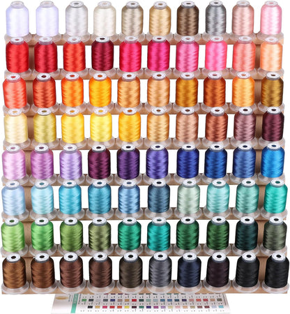 80 Spools Polyester Embroidery Machine Thread 500M - Colors Compatible with Janome and RA Colors