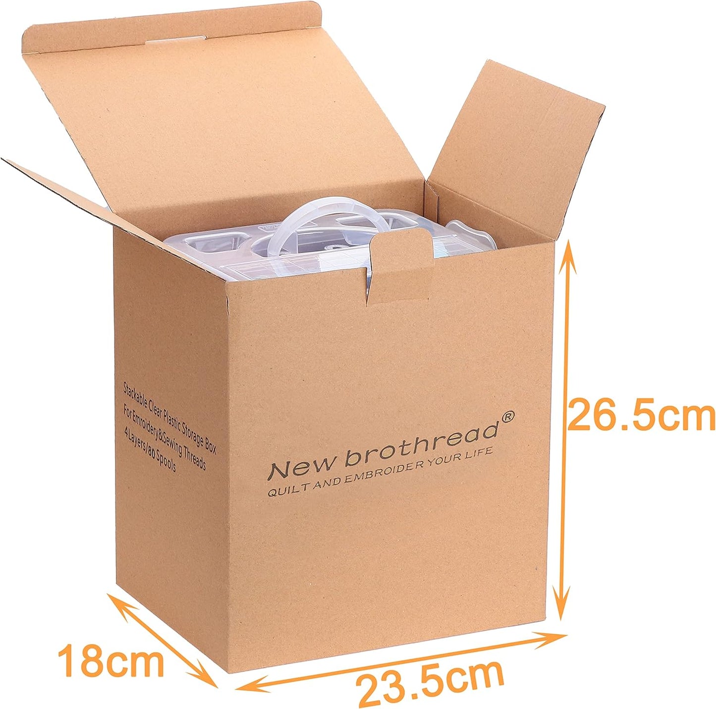 New brothread 80 Spools 500m Each Embroidery Machine Thread with Clear Plastic Storage Box - Colors Compatible with Janome and Robison-Anton Colors